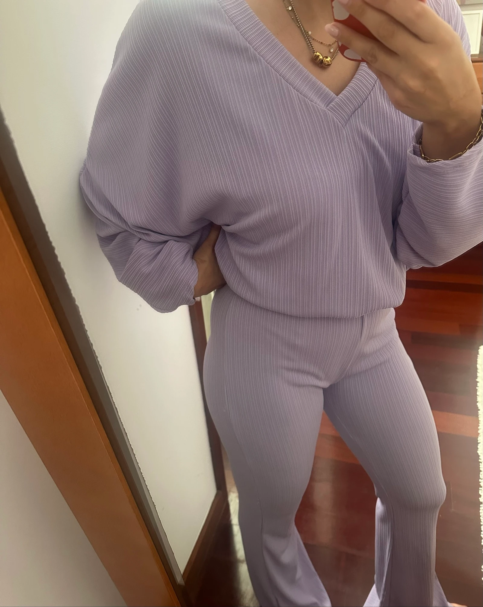 Ensemble pantalon + pull lilas – photo 2